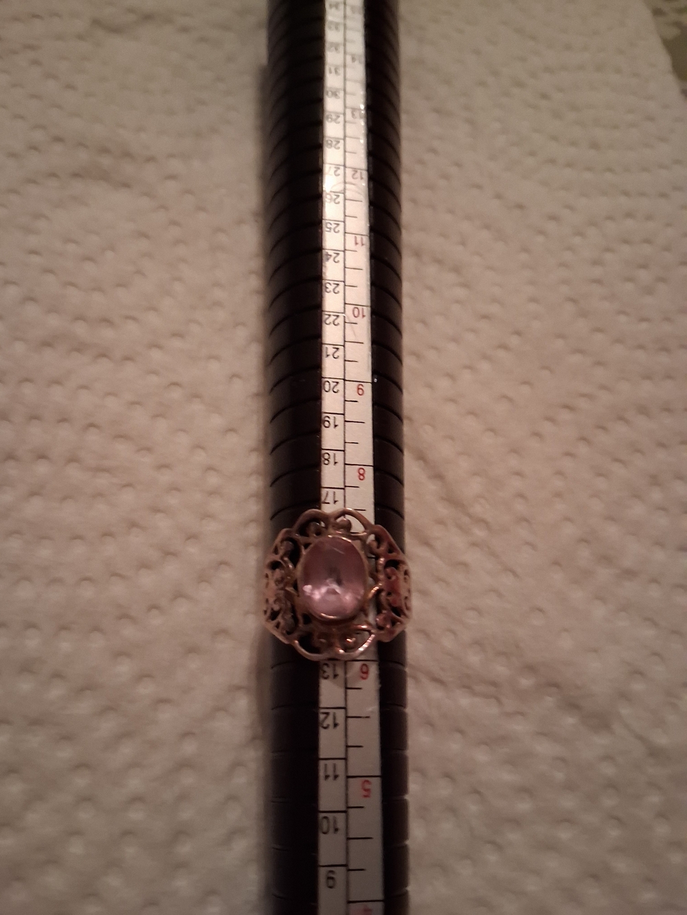 Delicate Pink Gem Filigree Ring - Elegant Women's Jewelry